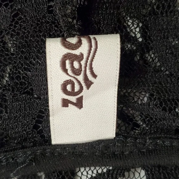 Zeagoo Women Lace Fairy Grunge Open Front Top Size XS Black Gothic Dark Romantic - Picture 4 of 10